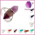 Wholesale Fashion Nature Crystal ring,Multi Colors Hexagon Prism Styles Ring,European Style